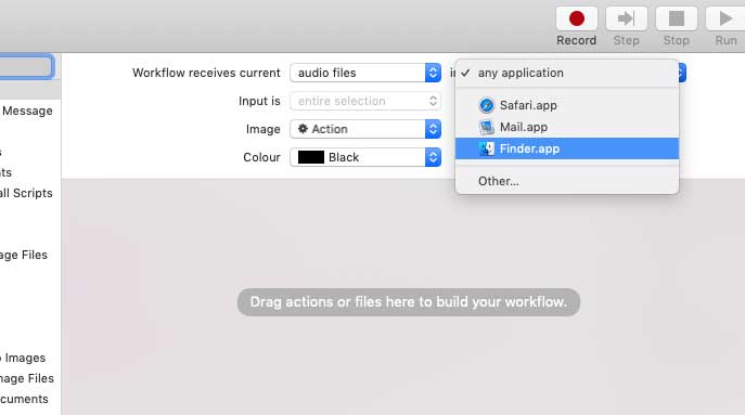 Receives for which application